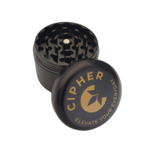 Cipher herb grinder showing top cover removed