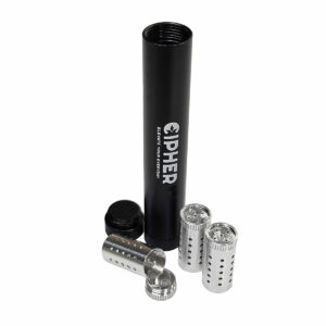 Cipher stainless steel pods for dry herb vaporizer with smell proof pod container.