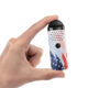 Cipher Herby Dry Herb Vaporizer in stars & stripes being held between two fingers to show size